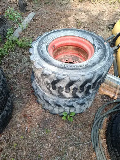 Good used 12-16.5 skid steer tires on 8 bolt rims 8 bolt x 8"pattern with 6" centre bore. Selling be...