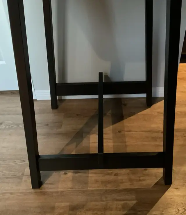 Norraker IKEA Birch Bar table and Henriksdal leather chairs in Dining Tables & Sets in Lethbridge - Image 6