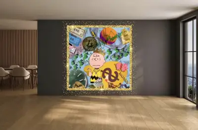 Charlie Brown money wall art, View more