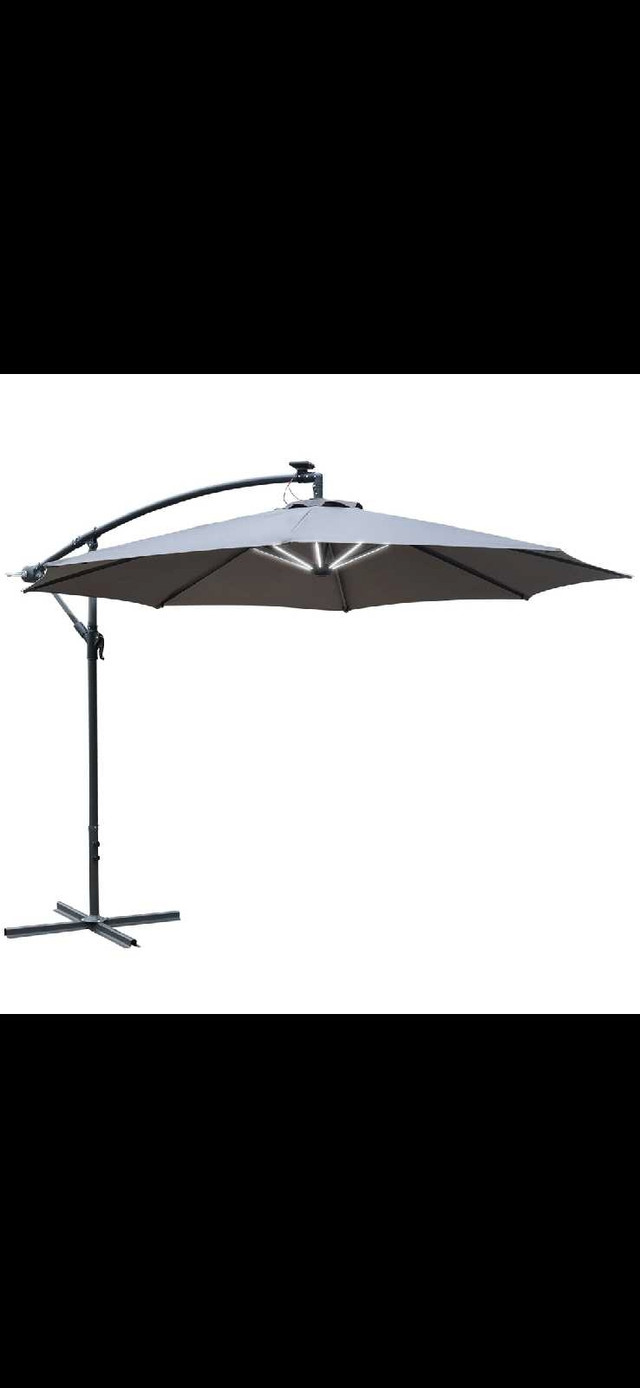 10ft Cantilever Solar Hanging Offset Umbrella Outdoor LED Lights in Patio & Garden Furniture in Markham / York Region