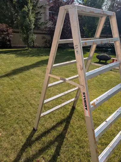 Two 6 foot saw horse sturdy aluminum, View more