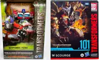Transformers Studio Series Scourge & ROTB Voyager Optimus Prime