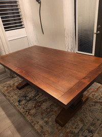 Rustic Large Extendable Wooden Dining Table