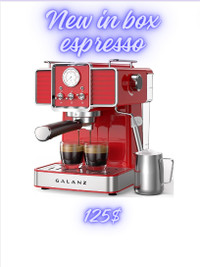 New Retro Espresso Machine with Milk Frother