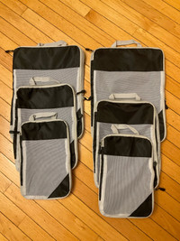 6 piece compression travel packing cubes with see thru mesh NEW