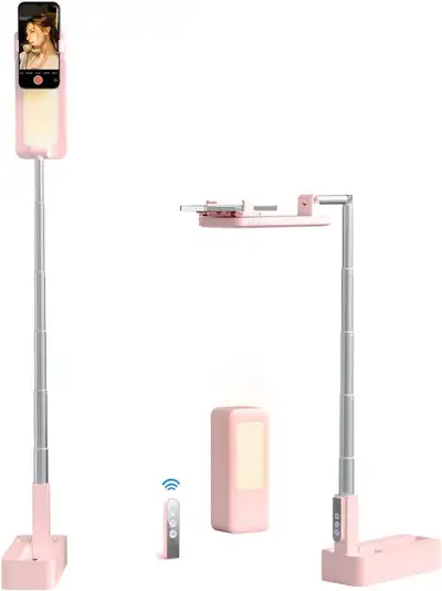 Overhead Phone Stand with Light Remote Foldable Mount for Vloggi, View more