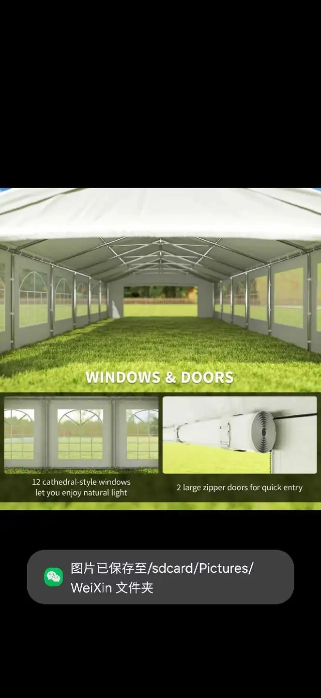 40'x20' Heavy Duty Large Party Tent & Carport with Removable Sid in BBQs & Outdoor Cooking in Markham / York Region - Image 6