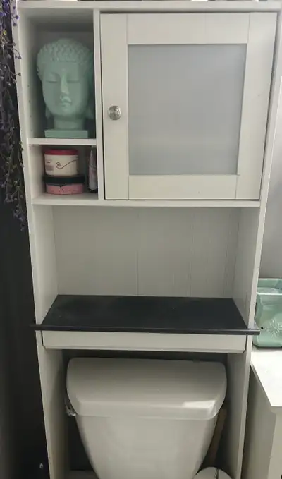 Over-the-Toilet Storage Cabinet — White — Pristine Condition, View more