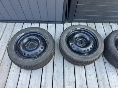 I'm selling a set of Hankook Winter I-Pike snow tires, size 205/50 R16, mounted on 16" steel rims. T...