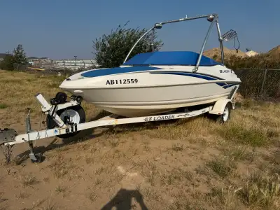 Larson ski boat, 1000 amp stereo, wake boat bar and board holders, 2 batteries. comes with 2 extra p...