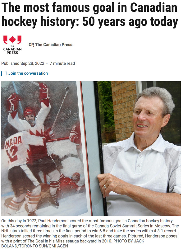 Paul Henderson Signed Limited Edition Print Framed in Arts & Collectibles in Hamilton - Image 3