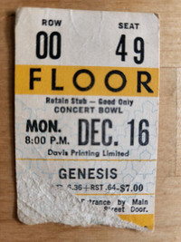 Genesis 1974 Ticket stub