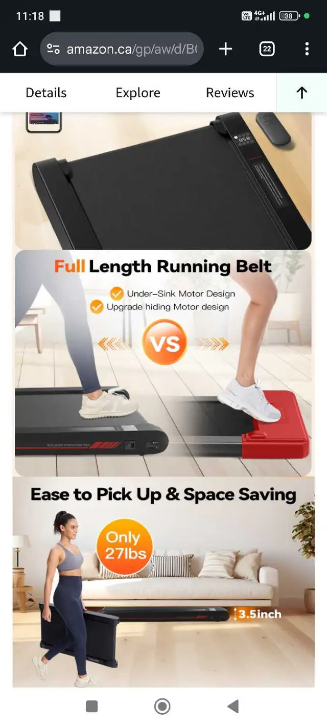 Walking Vibration Pad, 4 in 1 Treadmill, Walking Treadmill Pad f in Exercise Equipment in Edmonton - Image 11