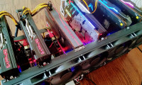 New Ravencoin EtheriumClassic Mining 6GPU Rig NoGPU Win10 HiveOS