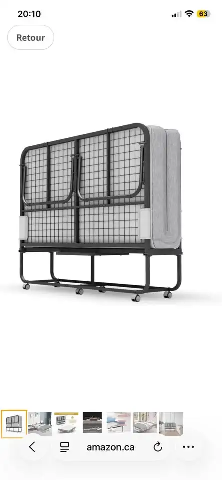 Lit pliable avec matelas / Folding bed with mattress in Beds & Mattresses in City of Montréal - Image 2