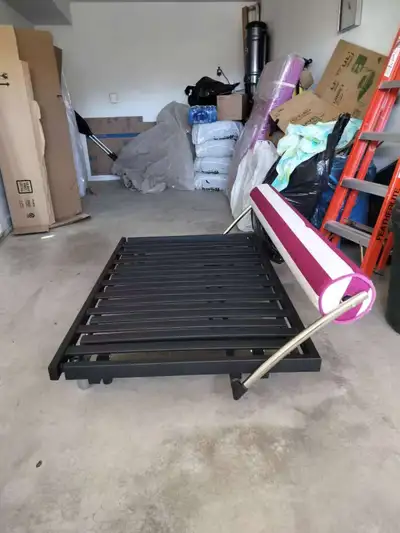 Great condition. The sofa bed frame measures 190cm L x 150cm W x 20cm H. Pick up and local sale only...