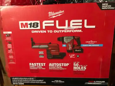 Milwaukee M18 FUEL 18V Cordless 1-1/8”SDS Plus Rotary Hammer Kit, View more