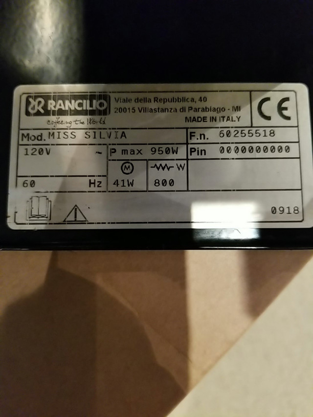 Espresso Machine and Grinder Rancilio Silvia and Rocky Coffee