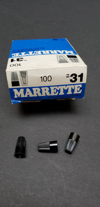 New Marrette No. 31 & 33 Black High Temperature Wire Connectors