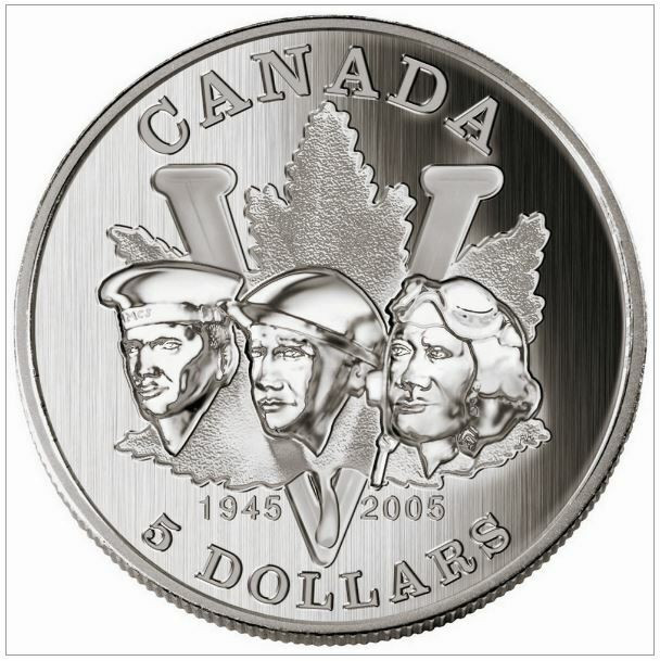 2005 $5 THE END OF THE WORLD WAR 60TH ANNIV - PURE SILVER COIN in Arts & Collectibles in Gatineau - Image 2