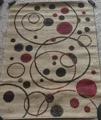 Circle Design Stain Resistance Rectangular Carpet (3'3" x 4'7")