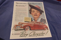 1939 Chrysler Royal 4- Door  Sedan Philadelphia Original Ad