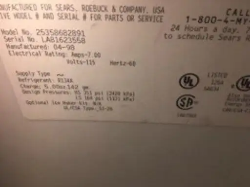 Sears Kenmore Side by side fridge $ 400.0062864744852354122