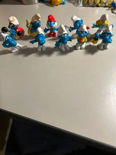 Smurfs - Vintage A Set of Rare 10 Fake Smurfs, View more
