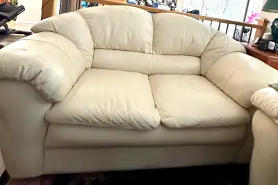Leather sofa and loveseat, View more