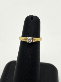 18K Yellow & White Gold 0.25ct. Diamond Solitaire Ring $1,260