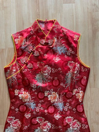 Chinese Red Cheongsam Qipao Dress - Size 6