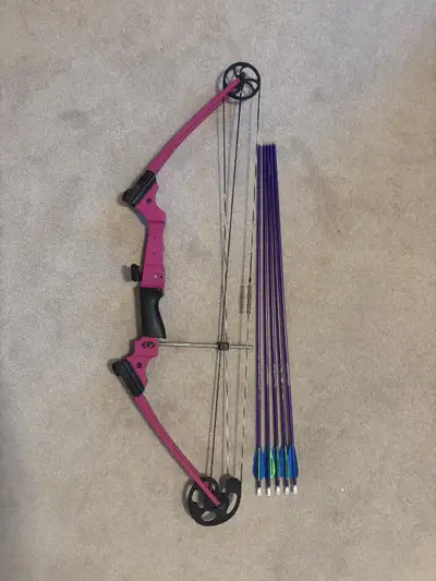 Genesis Compound Bow Comes with: - Upgraded rest - 5 arrows Staple start bow for kids or youth. Wide...