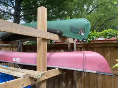 A light canoe in good shape. Can be carried by one person. So it can easily be carried and placed on...