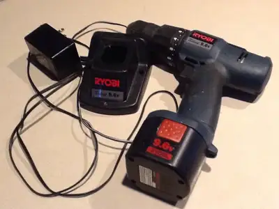 RYOBI drill 9.6V with charger, View more