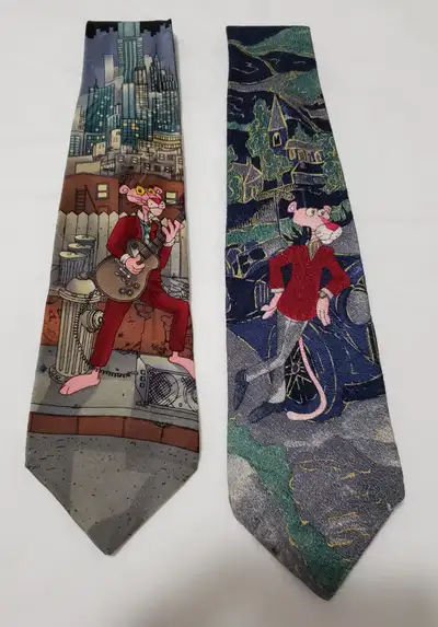 All 100% silk. Pink Panther, Spiderman, Batman, Snoopy, Droopy Dog, Yogi Bear & Quick Draw McGraw an...