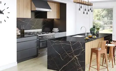 Striking Port Laurent Marble Slabs | Premium Kitchen Countertops, View more