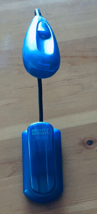 BOOK LIGHT with clip - blue , adjustable, exc. working condition