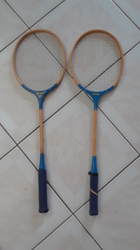 Vintage 1960's Era Set of 2 Wooden Badminton Racquets