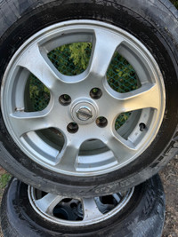 Set of four mags wit tires nissan sentra