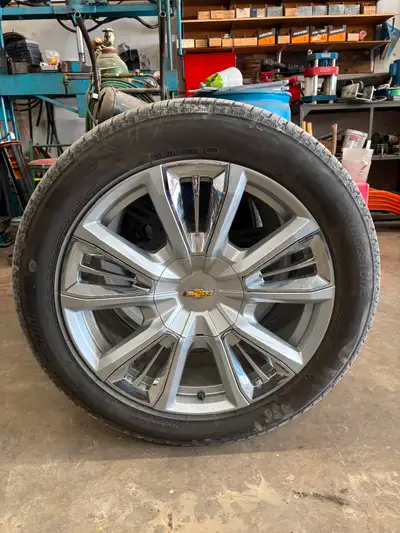Stock Chevrolet Rims and Tires from a 2025 Silverado 1500 High Country. Like new, only 3000km before...