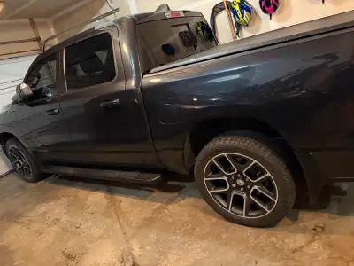 Dodge 22” wheels 6x139.7 with nitto grappler tires. About half tread. Some rash on the wheels but st...