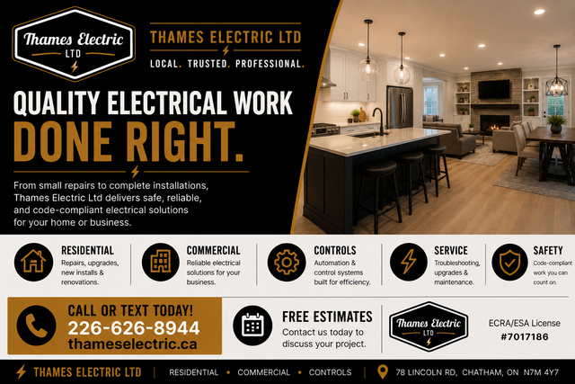 Thames Electric Ltd. - Electrician Serving Chatham-Kent571055000498350081