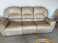 Leather reclining couch 
