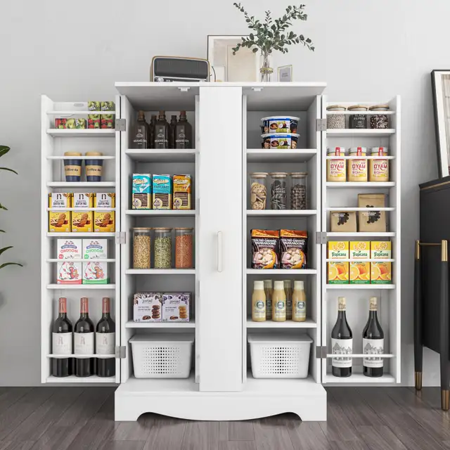 47” Modern White Kitchen Pantry Cabinet  in Hutches & Display Cabinets in City of Toronto - Image 2