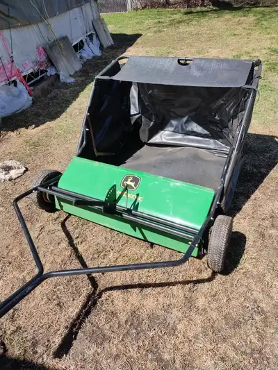 John Deere lawn sweeper, View more