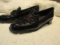 Stuart Weitzman Patent Leather Tassel Accent Loafers Size 8.5 B