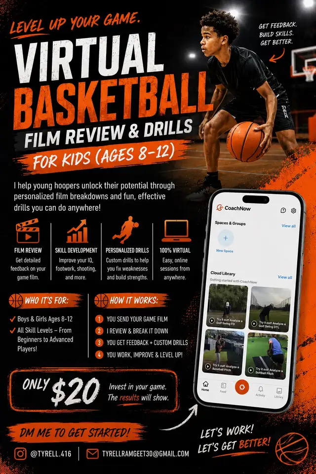 VIRTUAL BASKETBALL FILM REVIEW & DRILLS (8-12 yrs old)