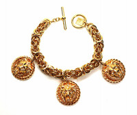 Haute Couture Anne Klein Gold Lion Head Bracelet