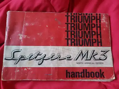 Owner's manual for 1968 Triumph Spitfire Mk3. Comprehensive handbook showing maintenance schedules a...