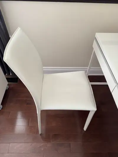 Structube Leather Dining Chair in White, View more